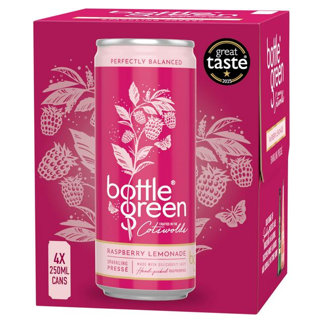 Bottlegreen 4 x 250ml Raspberry Lemonade Sparkling Presse
