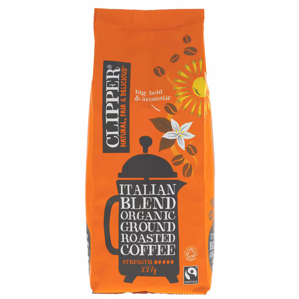 Organic Fairtrade Italian Style Roast & Ground Coffee 227g (Clipper)