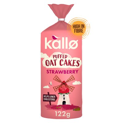 Kallo Puffed Oat Cakes Strawberry