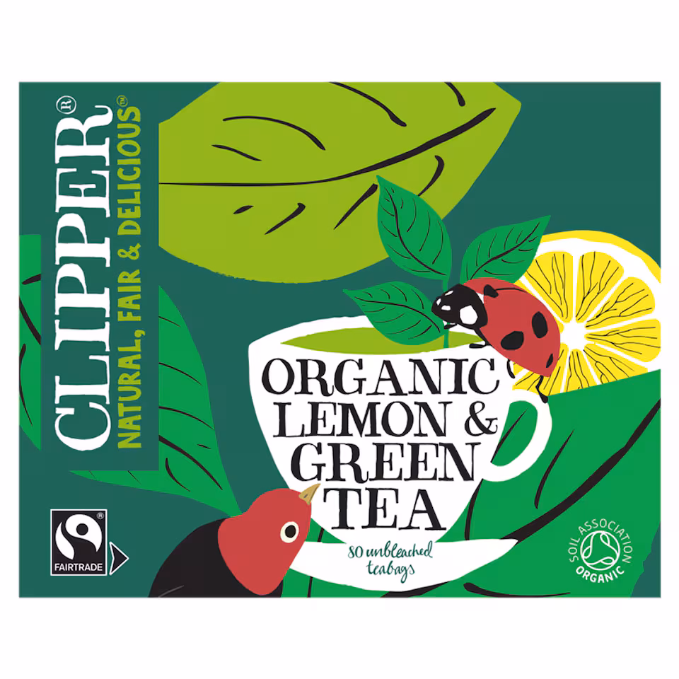 Clipper Organic Lemon Green Tea Bags 80's 160g