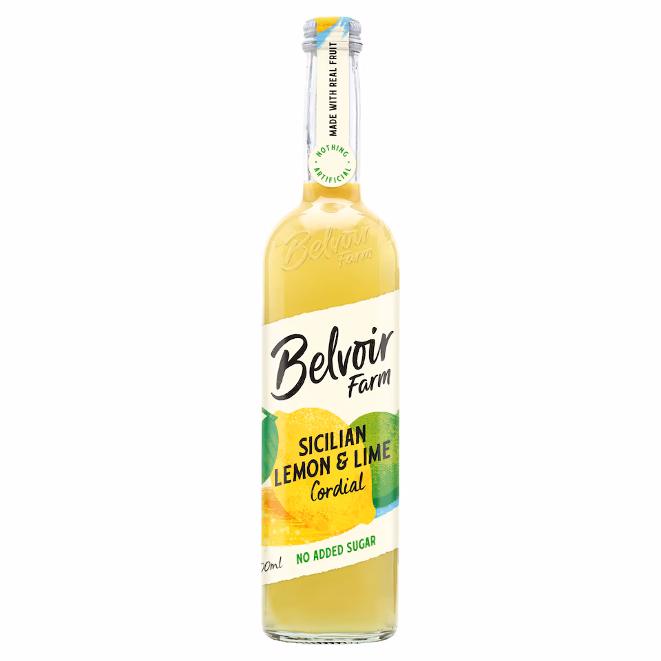 Belvoir Farm No Added Sugar Sicilian Lemon & Lime Cordial 500ml