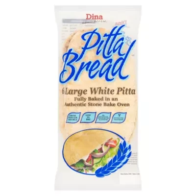 Dina 6 Large White Pitta Bread
