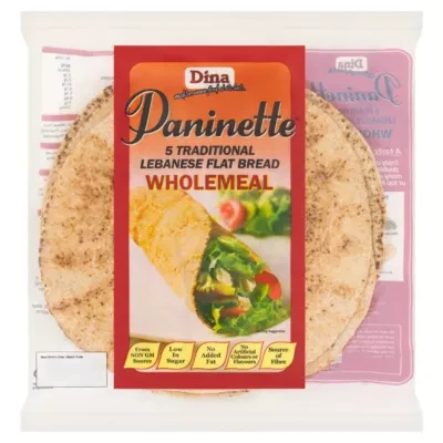 Dina 5 Paninette Traditional Lebanese Flat Bread Wholemeal