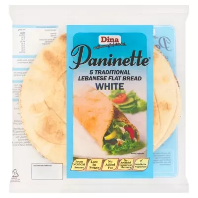 Dina 5 Paninette Traditional Lebanese Flat Bread White