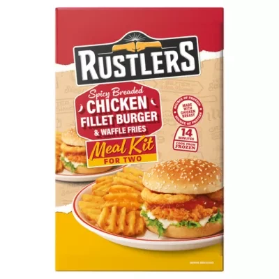 Rustlers Spicy Breaded Chicken Fillet Burger & Waffle Fries 630g