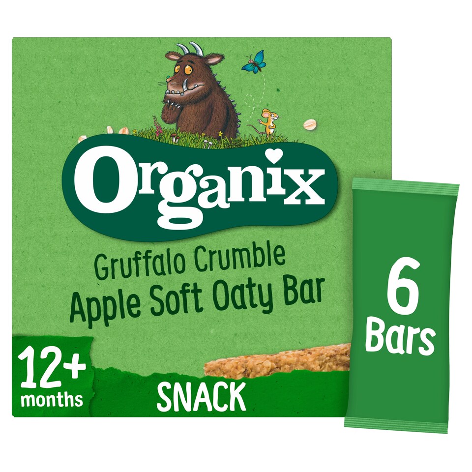 Organix Gruffalo Crumble Apple Organic Soft Oaty Bars Toddler Snack Multipack 6 x 23g