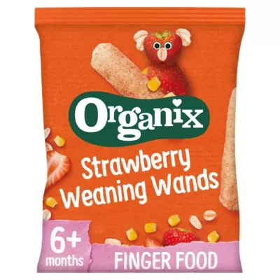 Organix Strawberry Weaning Wands Organic Baby Snacks Puffs 25g 6 months+