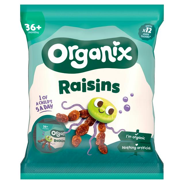 Organix Mini Organic Raisin Snack Boxes Toddler Snacks Multipack 12 months+ 12x14g