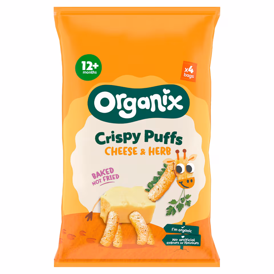 Organix Cheese & Herb Puffs 4X15g