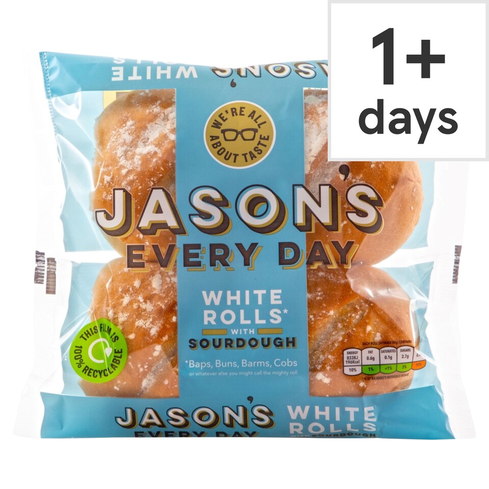Jason's Everyday Sourdough White Rolls 4 Pack