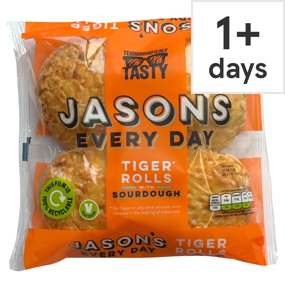 Jason's Everyday Tiger Rolls with Sourdough 4 Pack