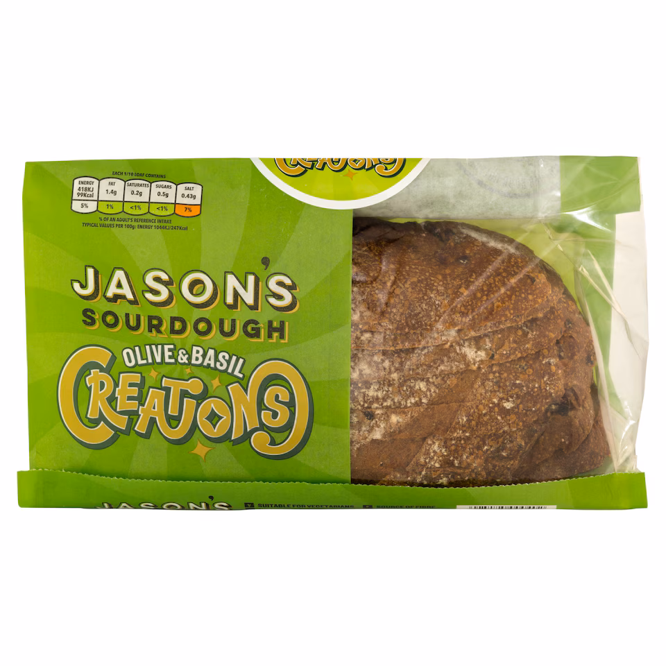 Jason's Creations Olive & Basil Sourdough 400g