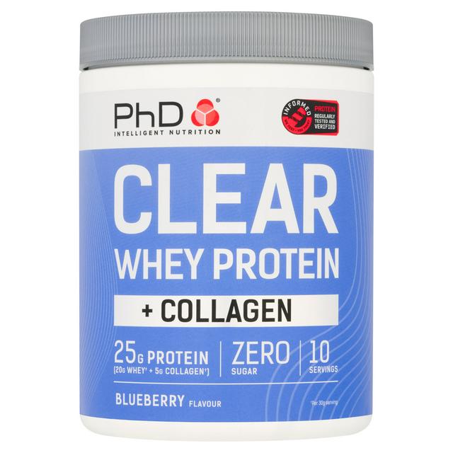 PhD Clear Whey Protein + Collagen Blueberry Flavour 300g
