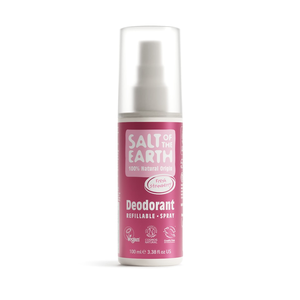 Salt of the Earth Refillable Fresh Strawberry Natural Deodorant Spray Vegan Natural Origin Ingredients 100ml