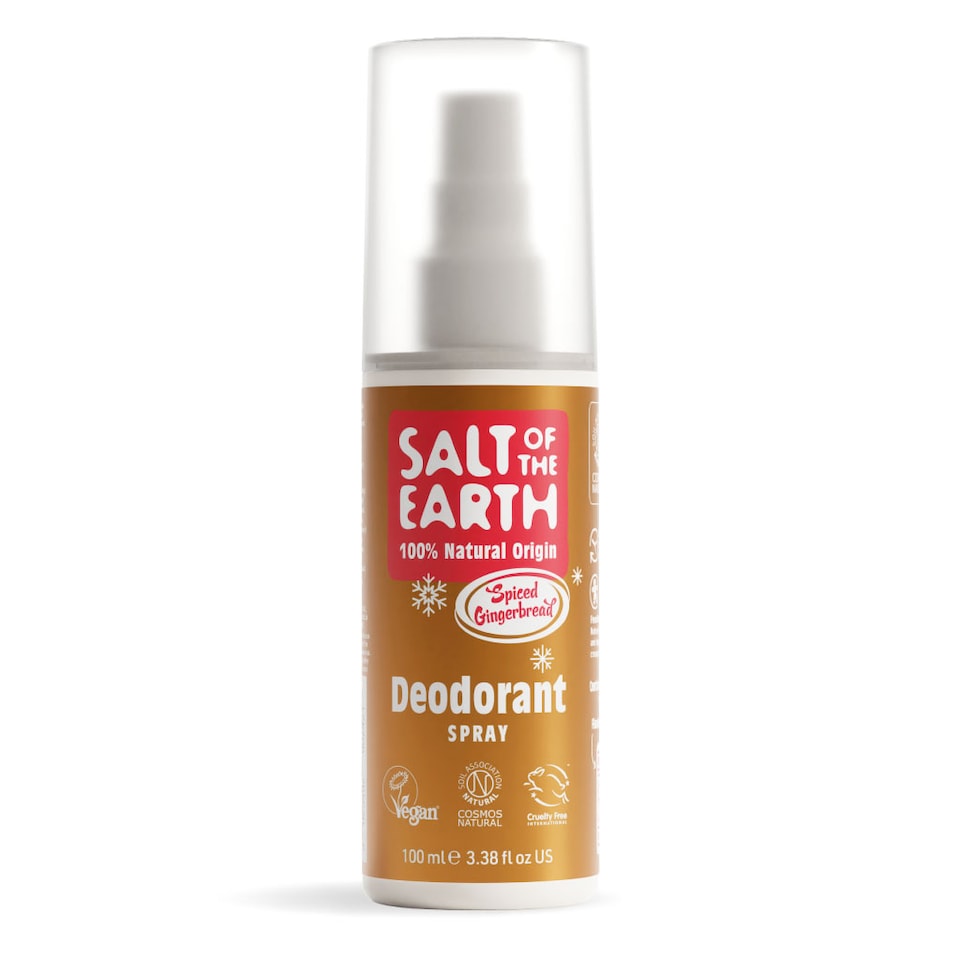 Salt of the Earth Refillable Spiced Gingerbread Natural Deodorant Spray Vegan Natural Origin Ingredients 100ml