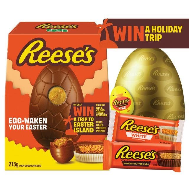 Reese's Extra Large Milk Chocolate Hollow Egg with Milk & White Peanut Butter Cups & Peanut Butter Creme Egg 215g