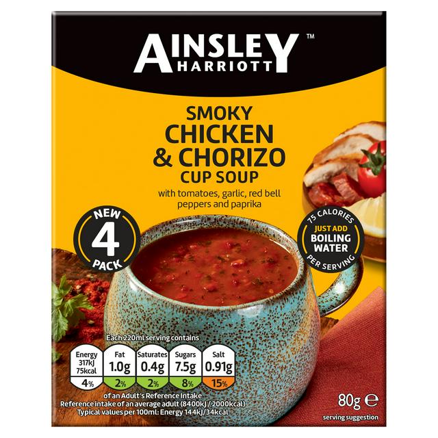 Ainsley Harriott Smoky Chicken & Chorizo Cup Soup x4 80g
