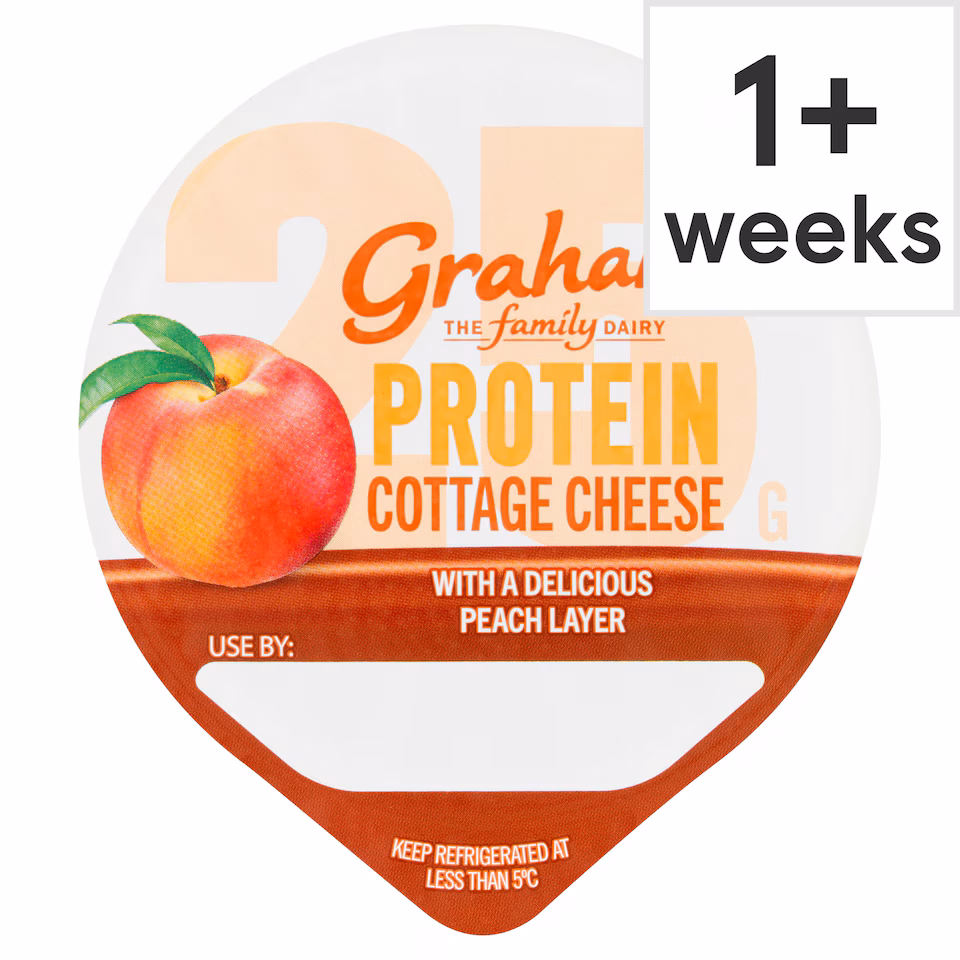 Grahams the Family Dairy 25g Protein Cottage Cheese with Peach Layer 200g