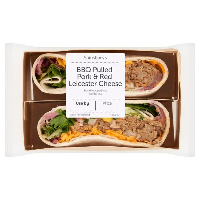 Sainsbury's BBQ Pulled Pork & Red Leicester Cheese Hand Wrapped in Soft Tortilla