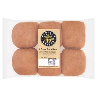 Henllan Bread 6 Brown Snack Baps