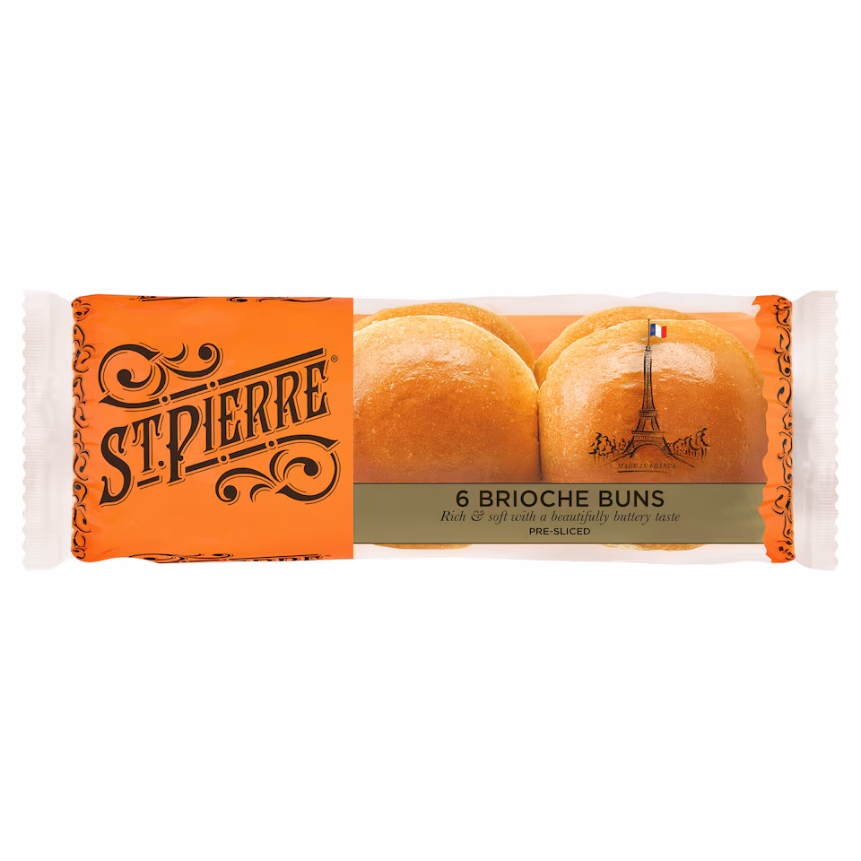 St Pierre Plain Brioche Burger Buns 6 Pack
