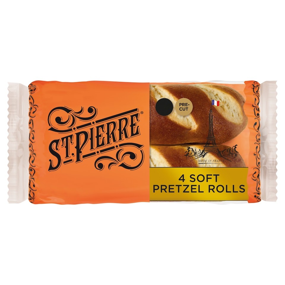 St Pierre 4 Soft Pretzel Sandwich Rolls