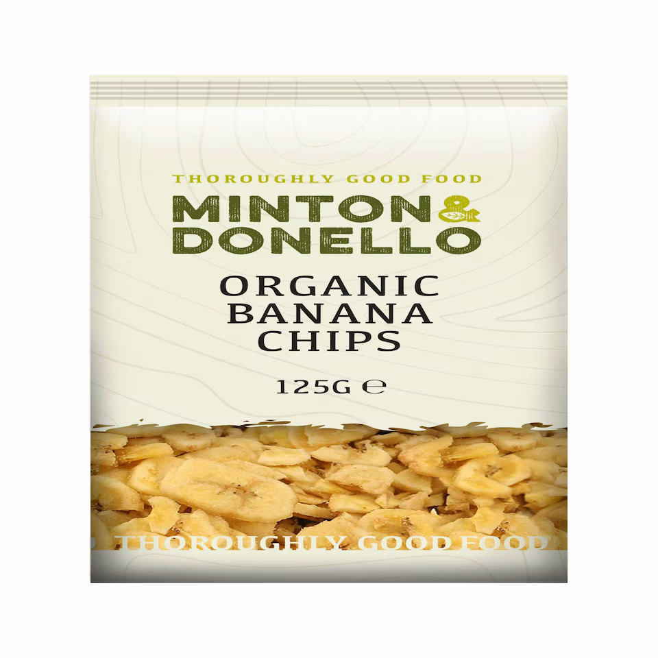 Minton & Donello Organic Banana Chips 6 x 125g | Multi