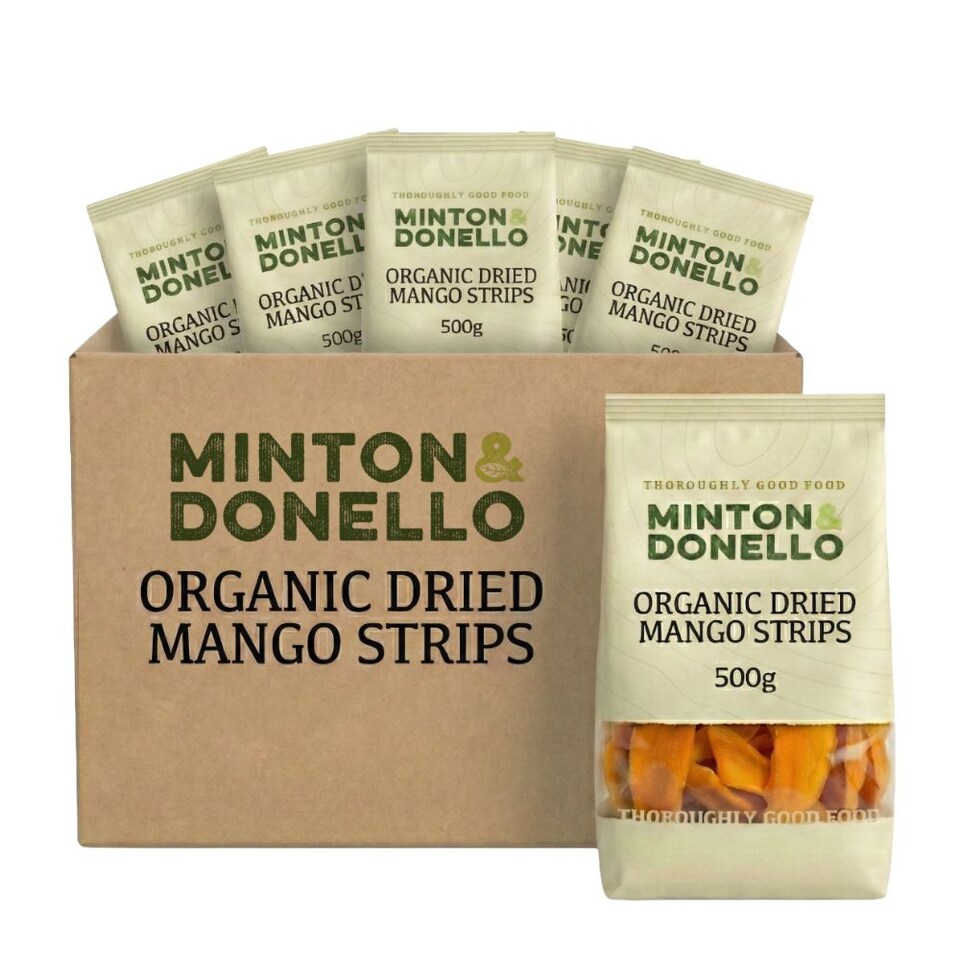 Minton & Donello Organic Dried Mango Strips 6 x 125g | Multi