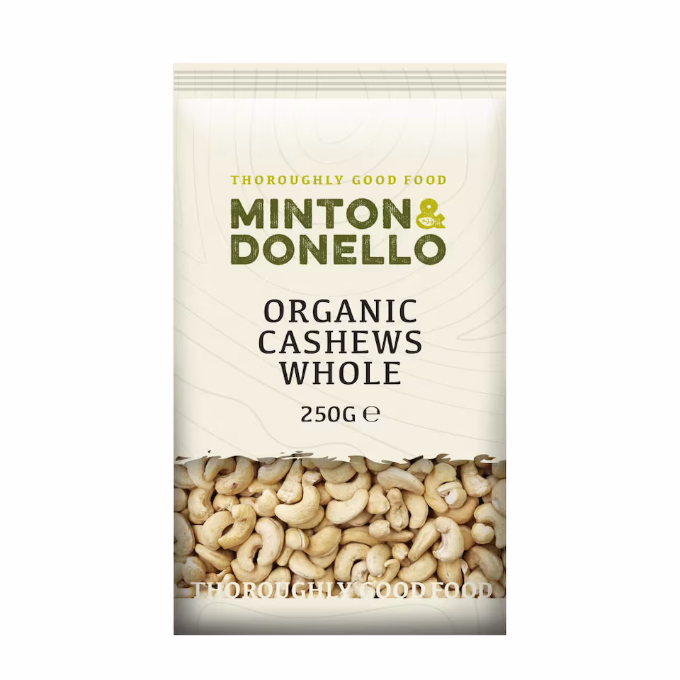 Minton & Donello Organic Whole Cashews 6 x 250g