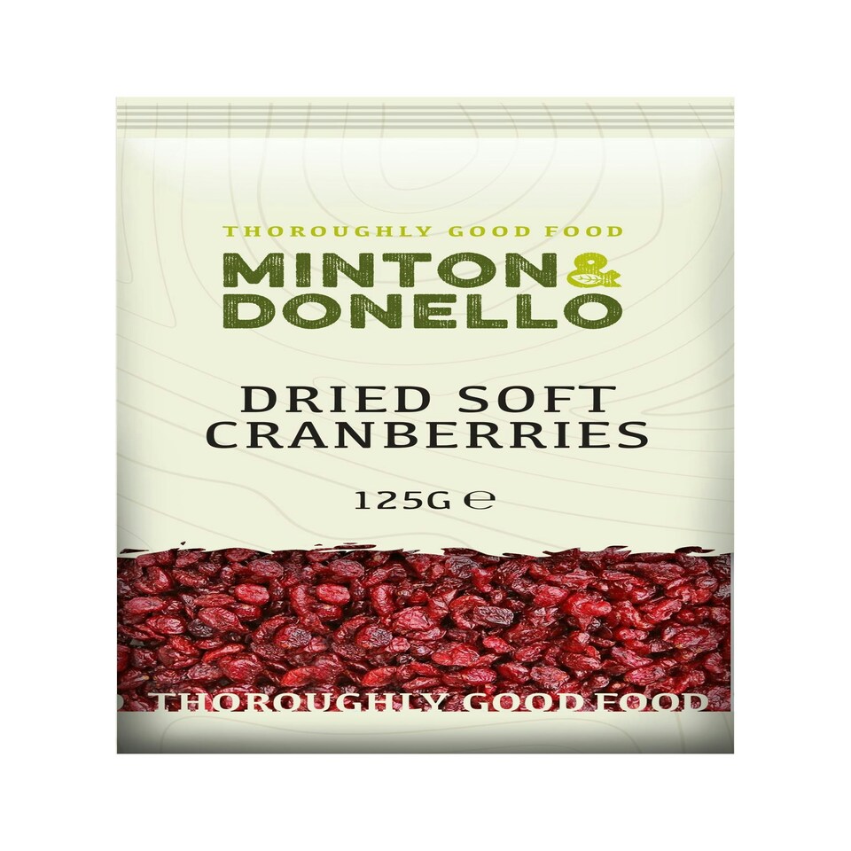 Minton & Donello Dried Soft Cranberries 6 x 125g | Multi
