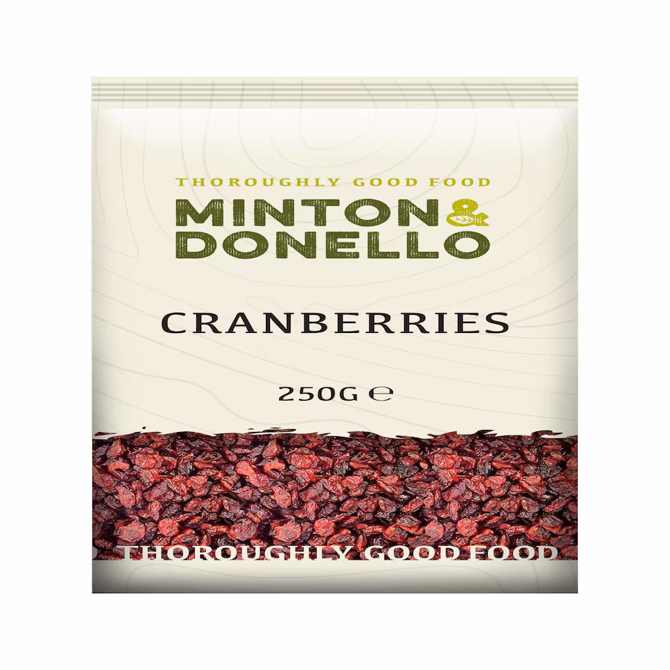 Minton & Donello Dried Soft Cranberries 6 x 250g