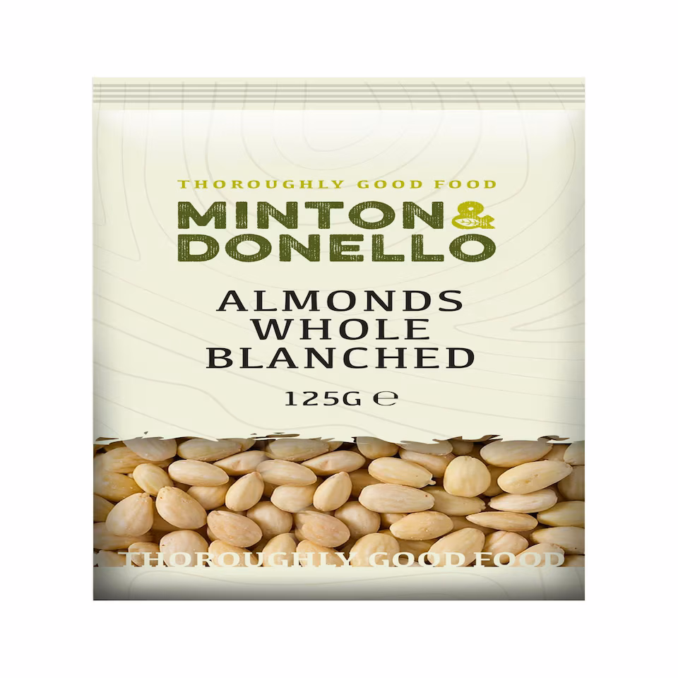 Minton & Donello Whole Blanched Almonds 6 x 125g
