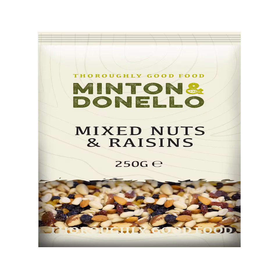 Minton & Donello Mixed Nuts and Raisins 6 x 250g