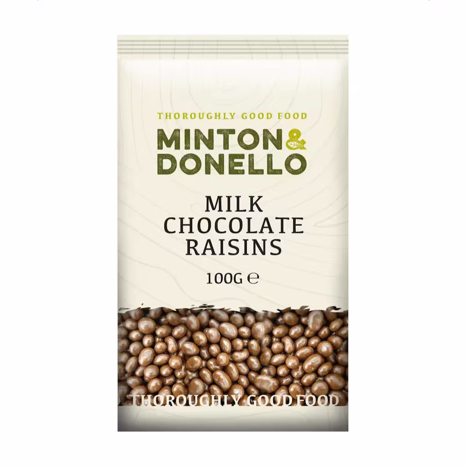 Minton & Donello Milk Chocolate Raisins 6 x 100g