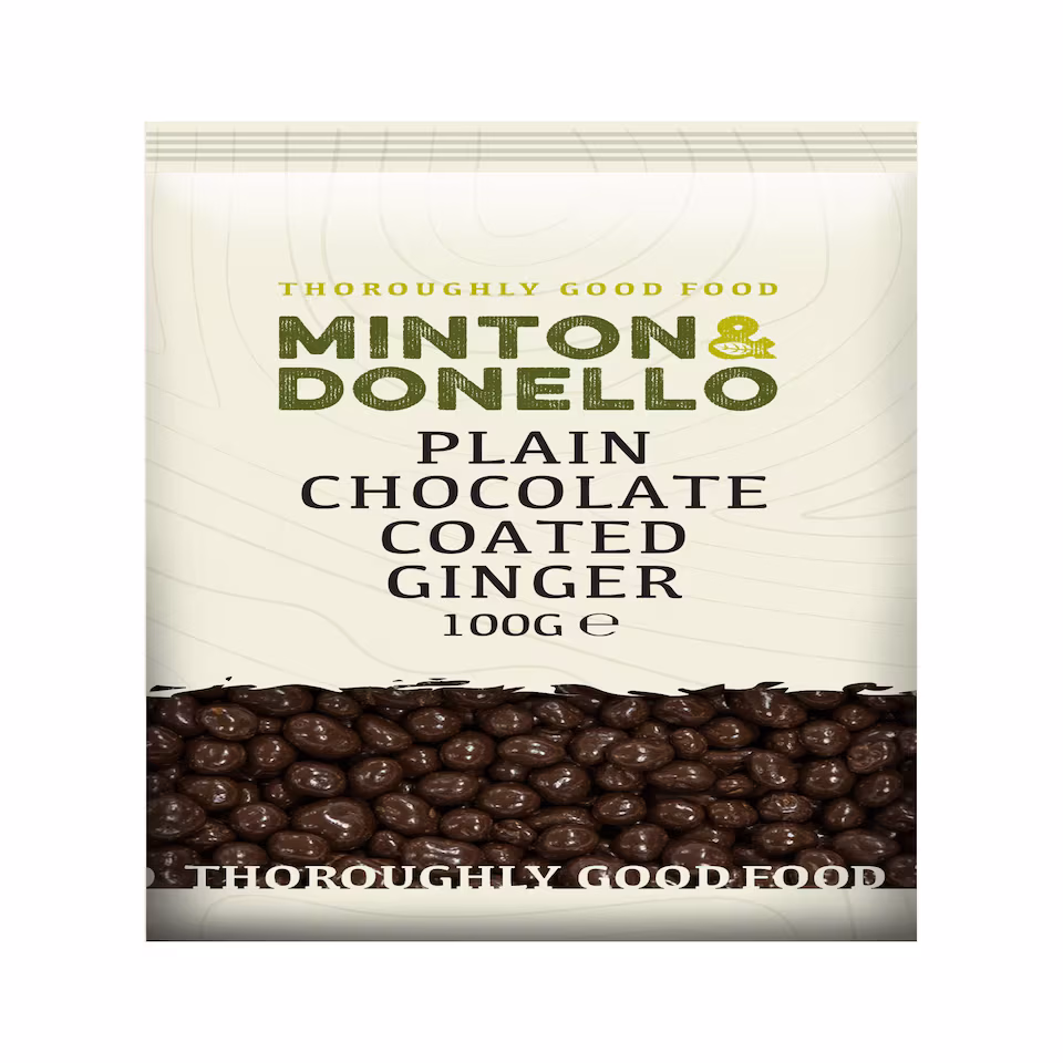 Minton & Donello Plain Chocolate Coated Ginger 6 x 100g