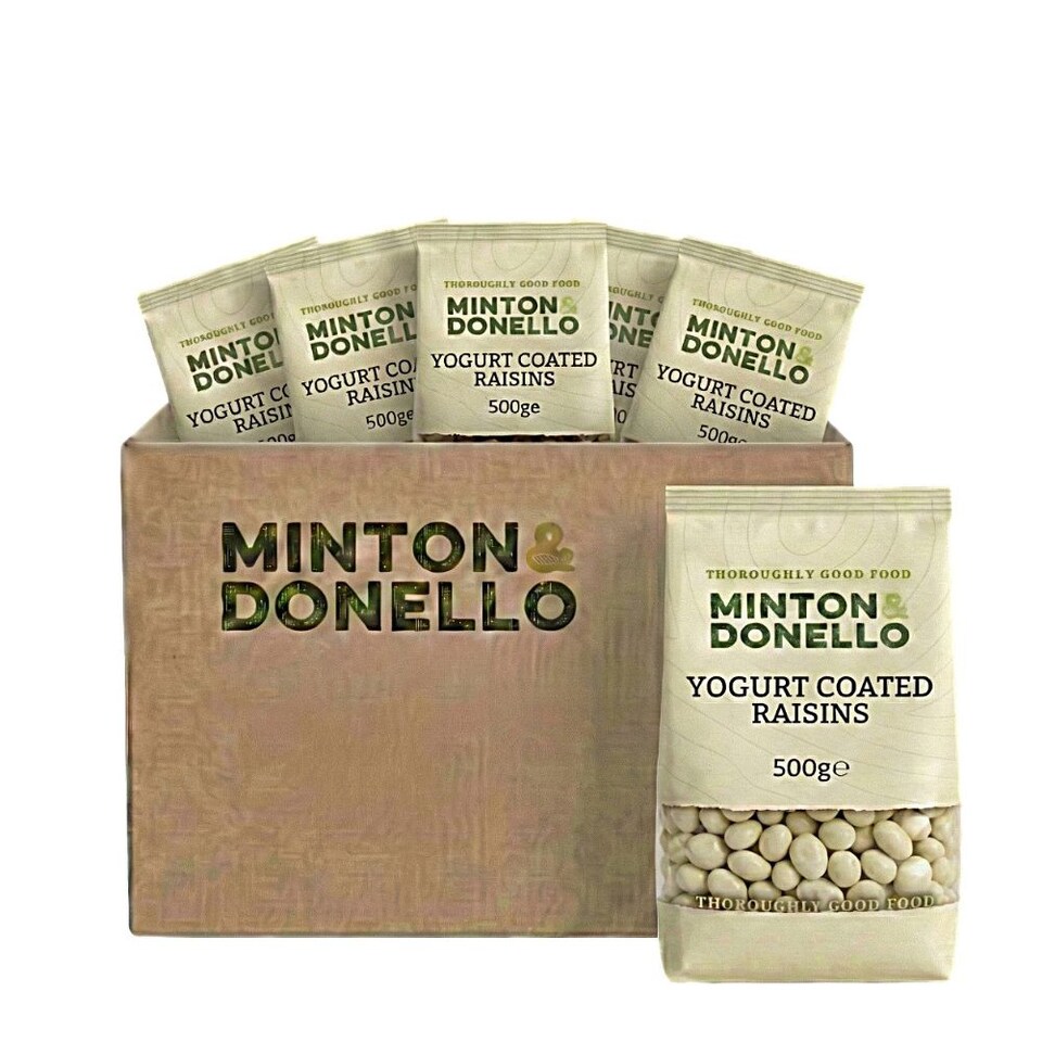 Minton & Donello Yoghurt Coated Raisins 6 x 500g