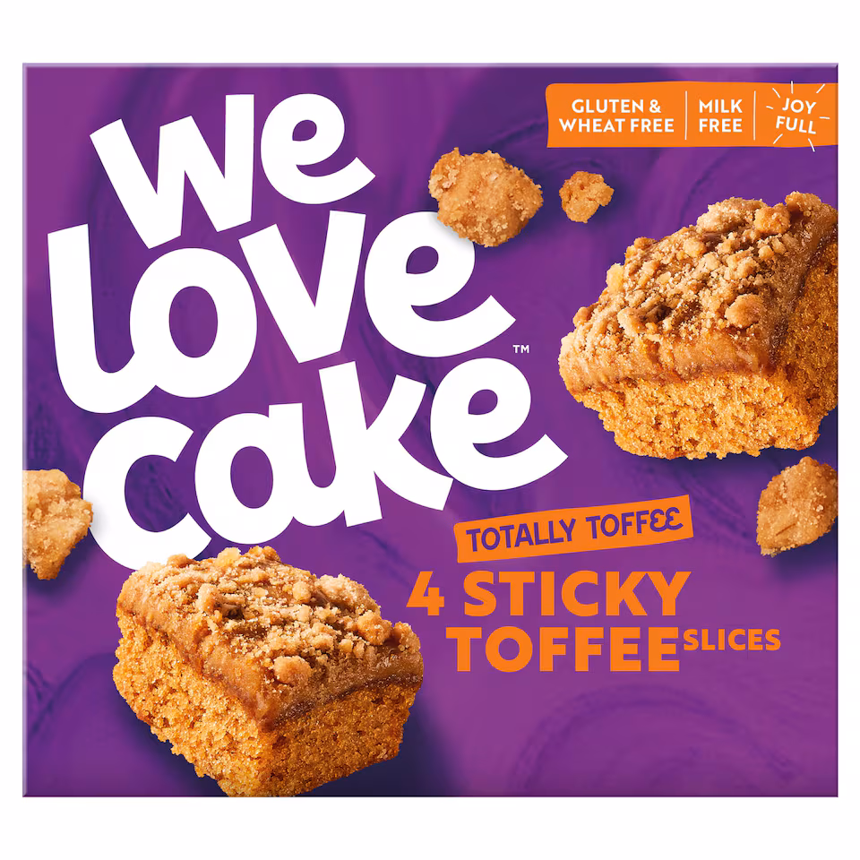 We Love Cake Free From Sticky Toffee Slices 4 Pack 158g