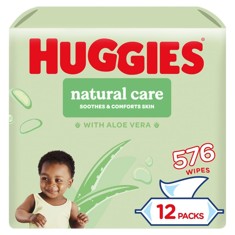 Huggies Natural Care 0% Plastic Baby Wipes 12x48 576 Wipes
