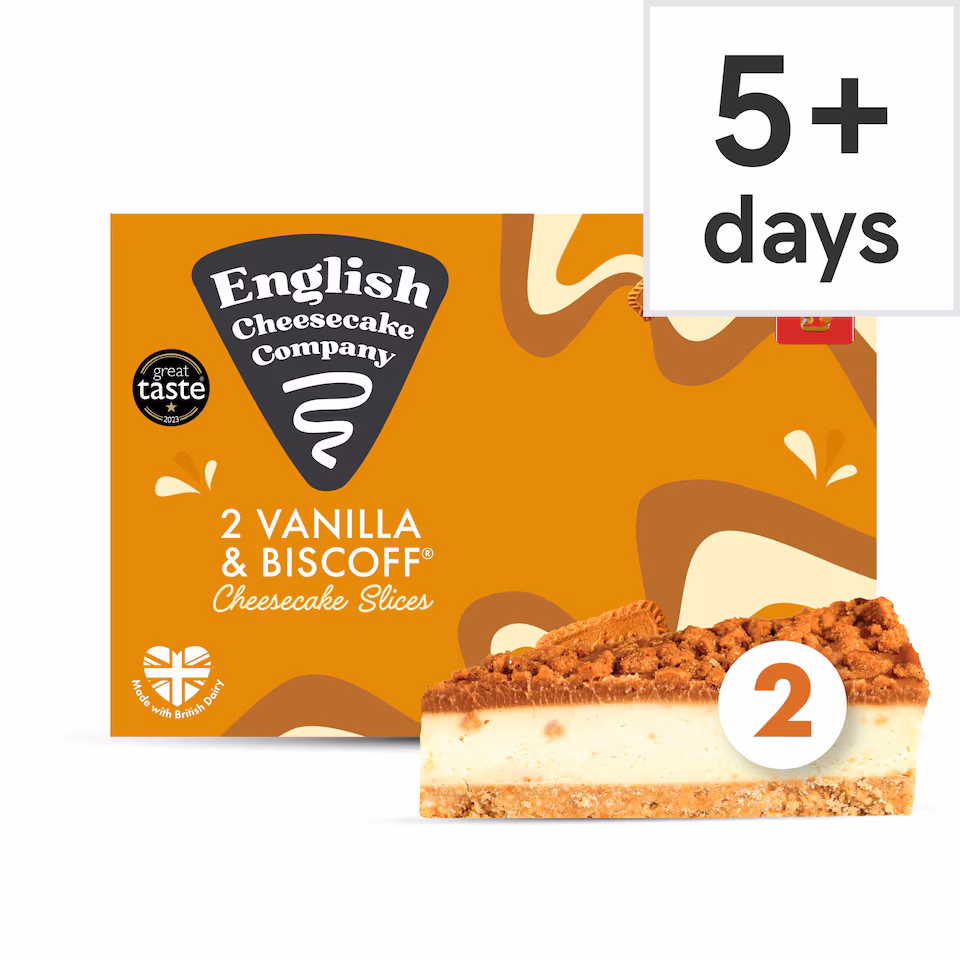 English Cheesecake Company 2 Vanilla & Biscoff Cheesecake Slices 180g