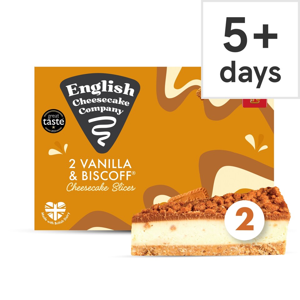 English Cheesecake Company 2 Vanilla & Biscoff Cheesecake Slices 180g