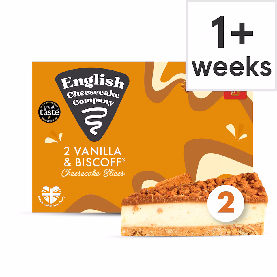 English Cheesecake Company 2 Vanilla & Biscoff Cheesecake Slices 180g
