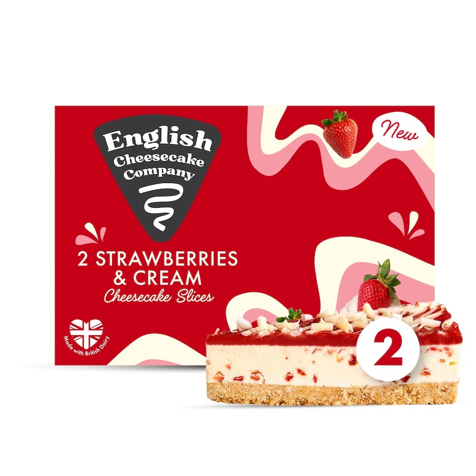 English Cheesecake Company 2 Strawberries & Cream Cheesecake Slices 180g