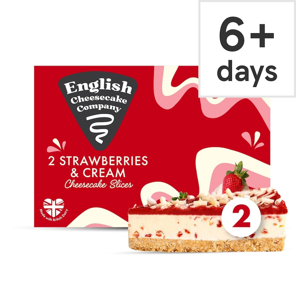 English Cheesecake Company 2 Strawberries & Cream Cheesecake Slices 180g