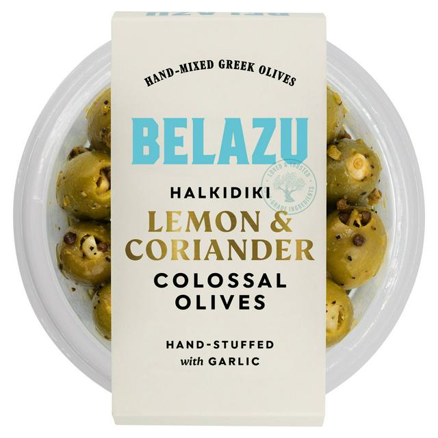 Belazu 140g Halkidiki Lemon & Coriander Colossal Olives