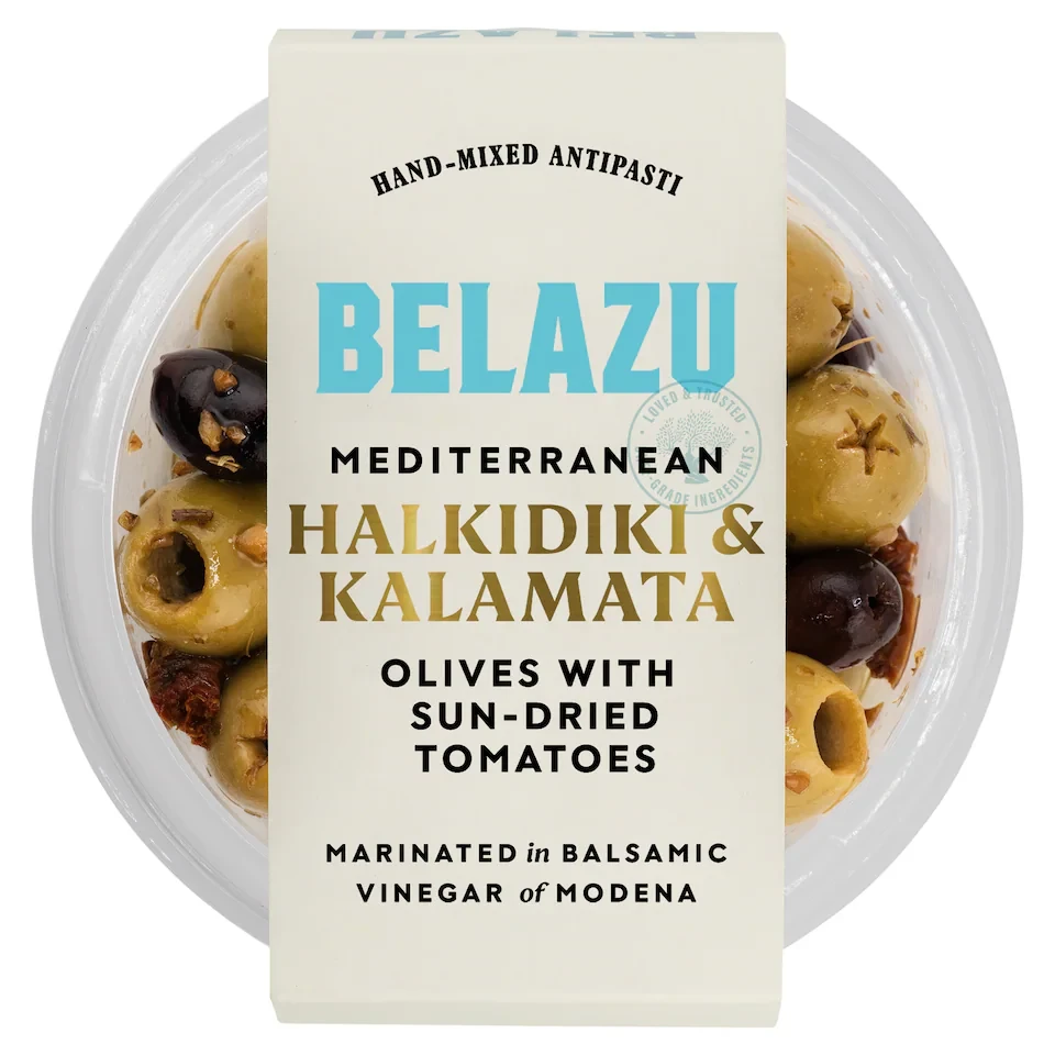 Belazu Mediterranean Halkidiki & Kalamata Olives with Sun Dried Tomatoes 140g