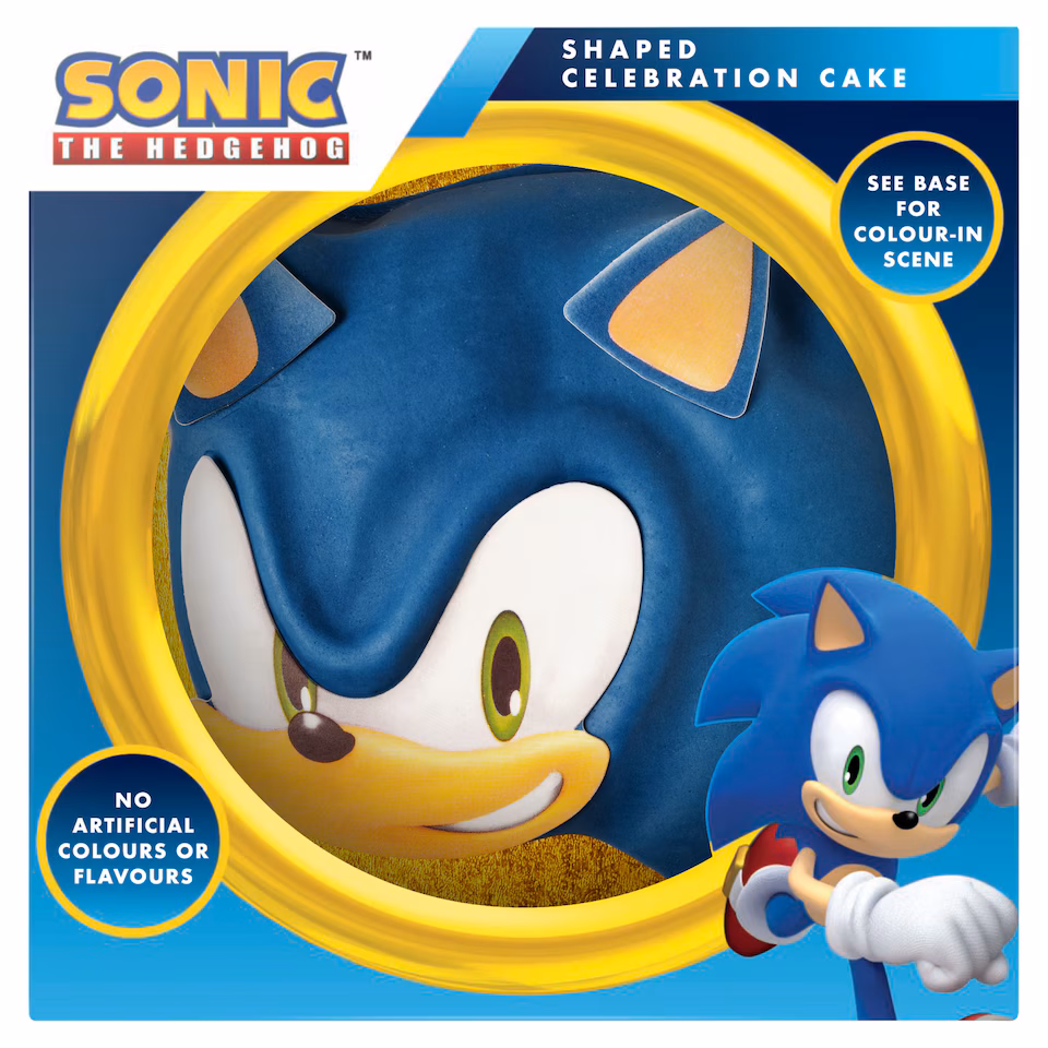 Sonic The Hedgehog Shaped Celebration Cake