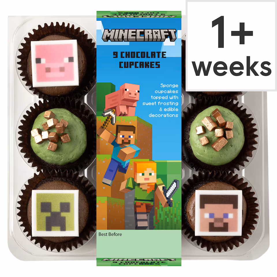 Minecraft 9 Chocolate cupcakes