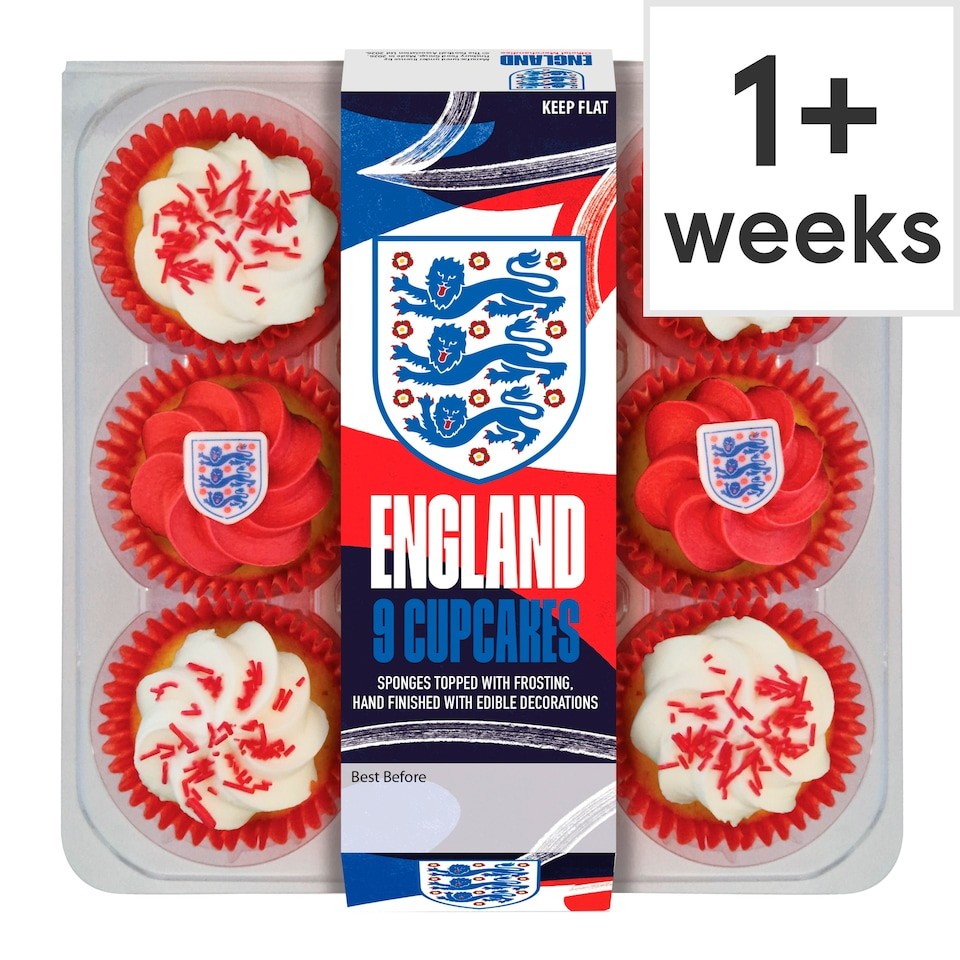 England 9 Frosted Cupcakes
