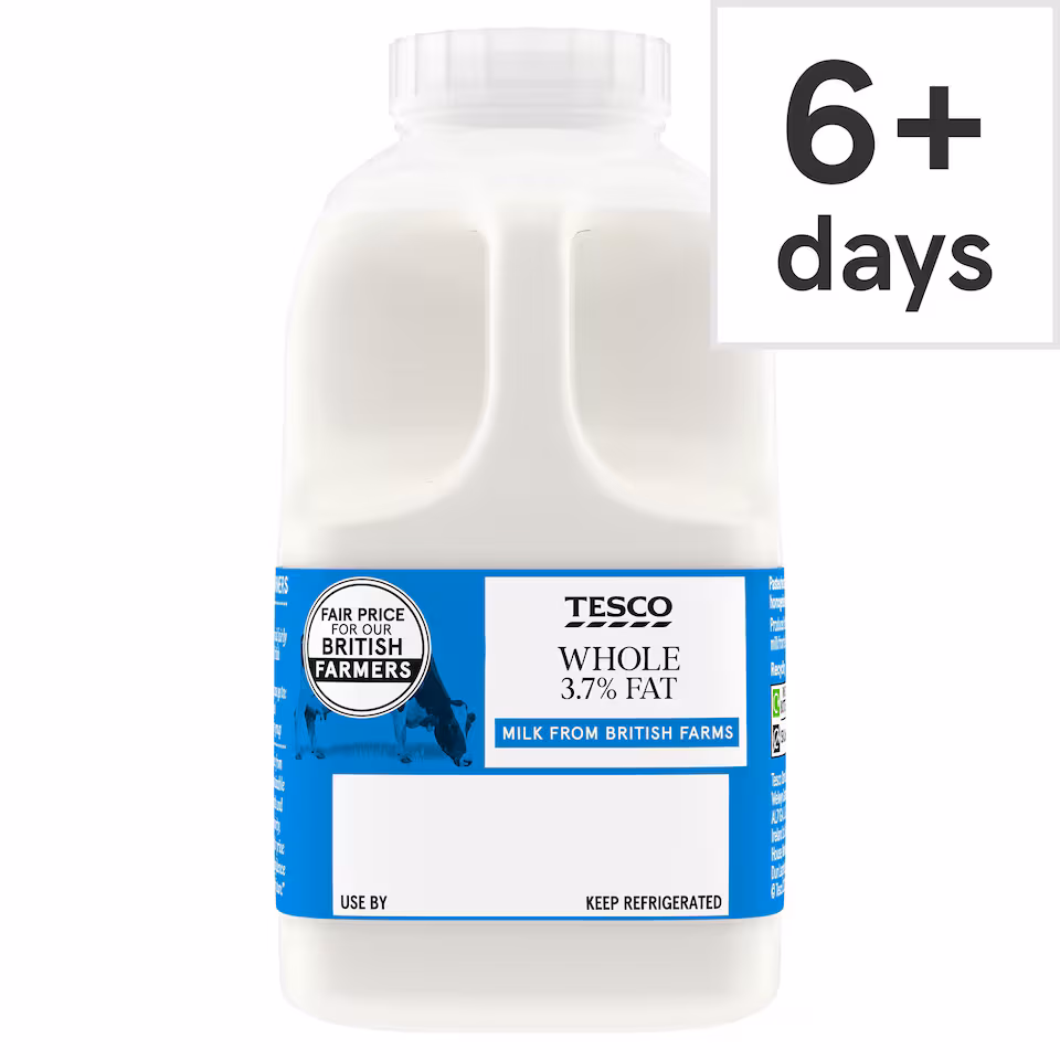 Tesco British Whole Milk 568Ml, 1 Pint