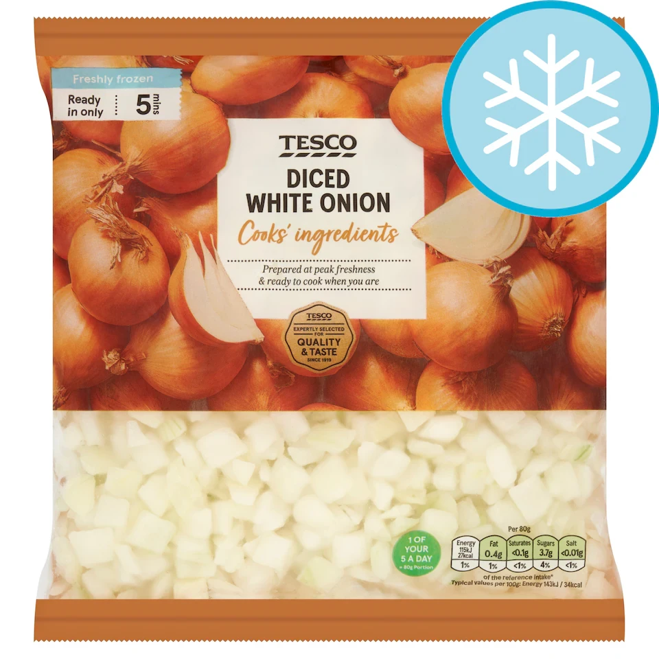 Tesco Frozen Diced Onions 500G